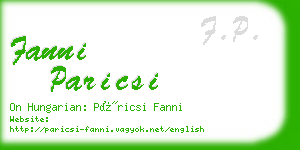 fanni paricsi business card